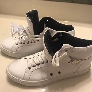 Versace Collection all white high top sneakers